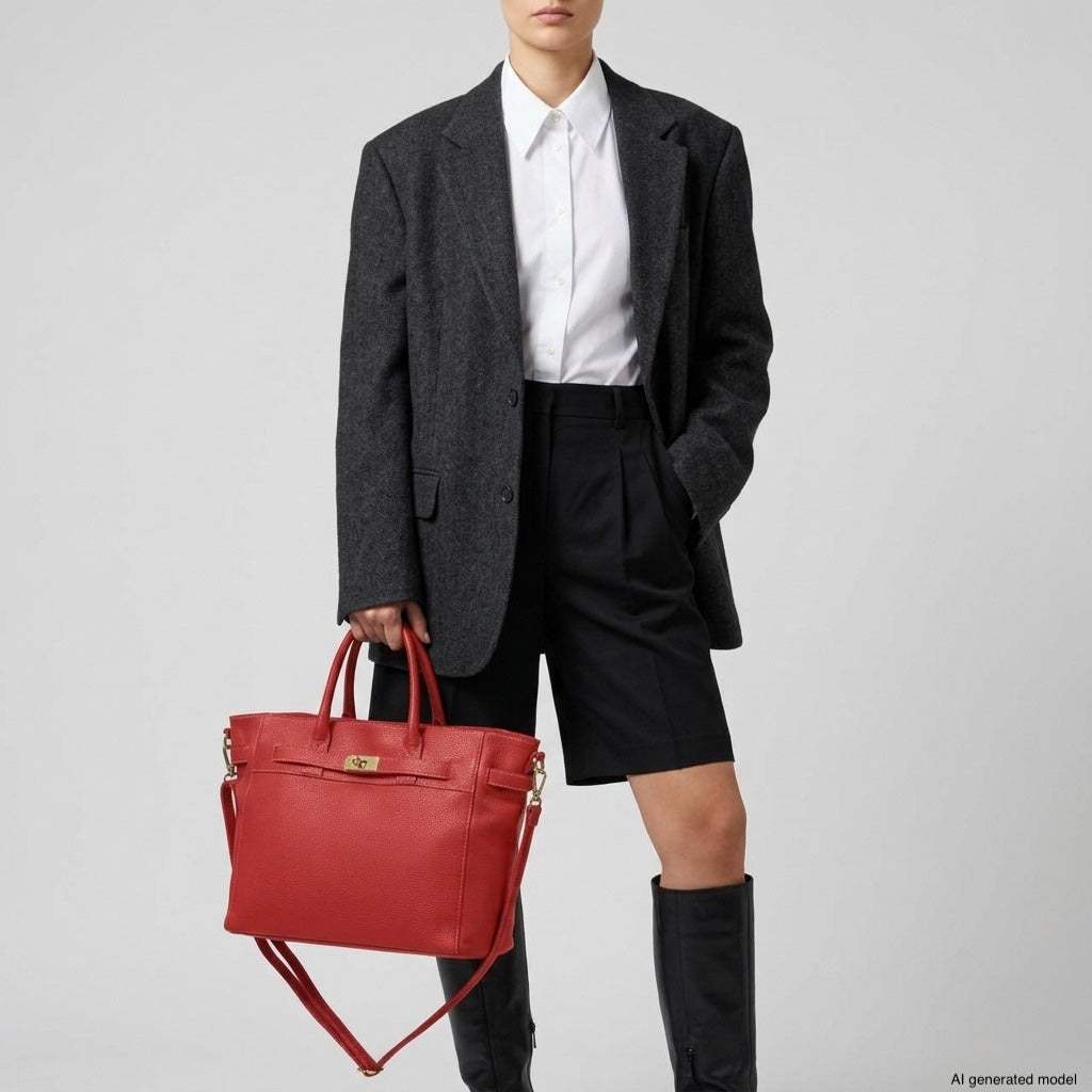 Italian Full-Grain Leather Top-Handle Bag | Cesena - TAKEASY - Flyclothing LLC
