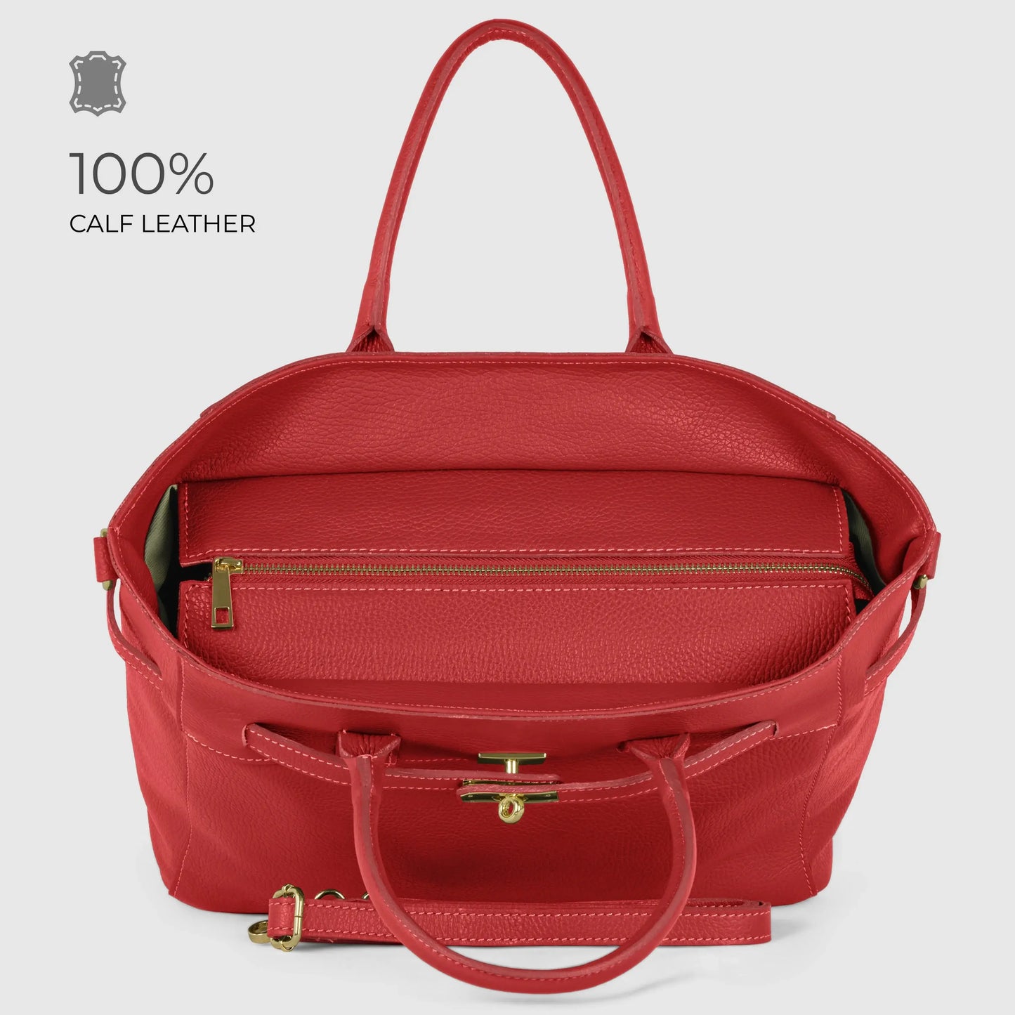 Italian Genuine Calf Leather Top-Handle Bag 233233 - TAKEASY - Flyclothing LLC