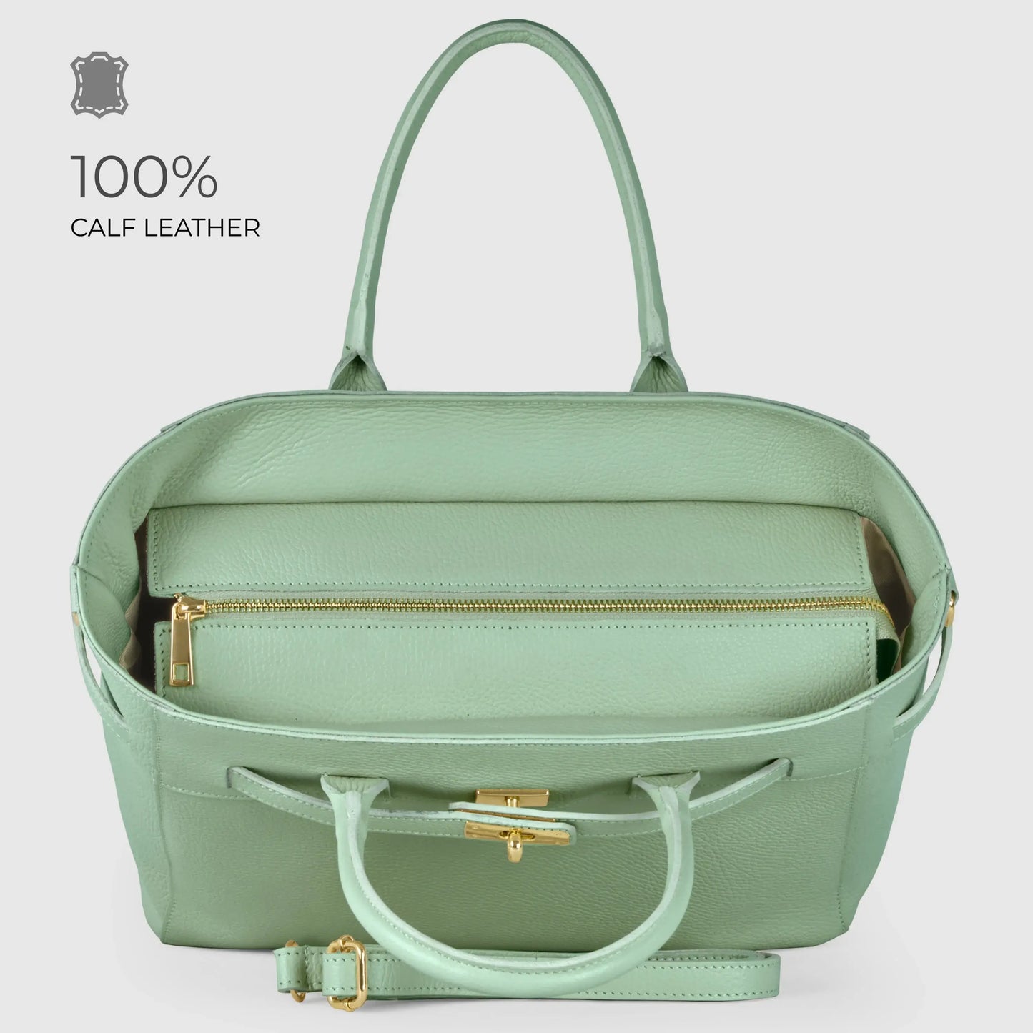 Italian Genuine Calf Leather Top-Handle Bag 233233 - TAKEASY - Flyclothing LLC