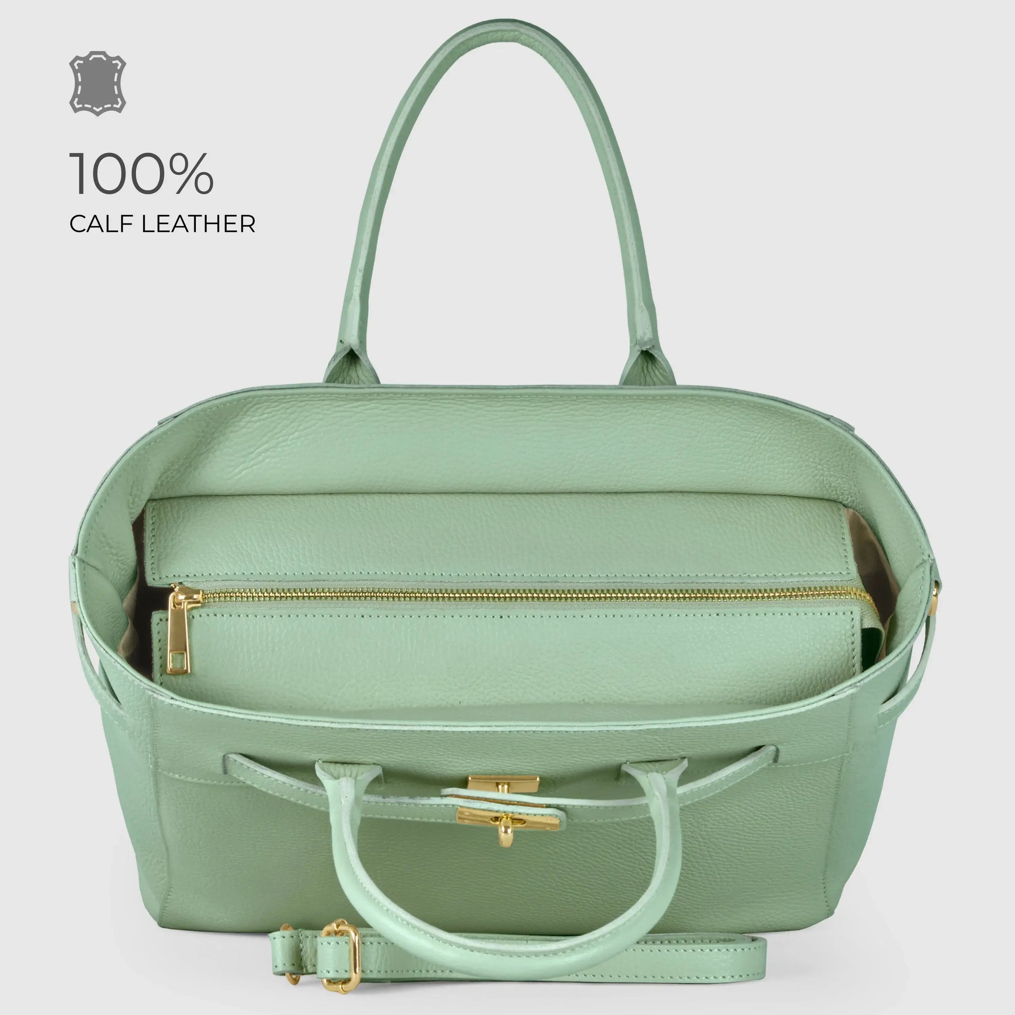 Italian Genuine Calf Leather Top-Handle Bag 233233 - TAKEASY - Flyclothing LLC