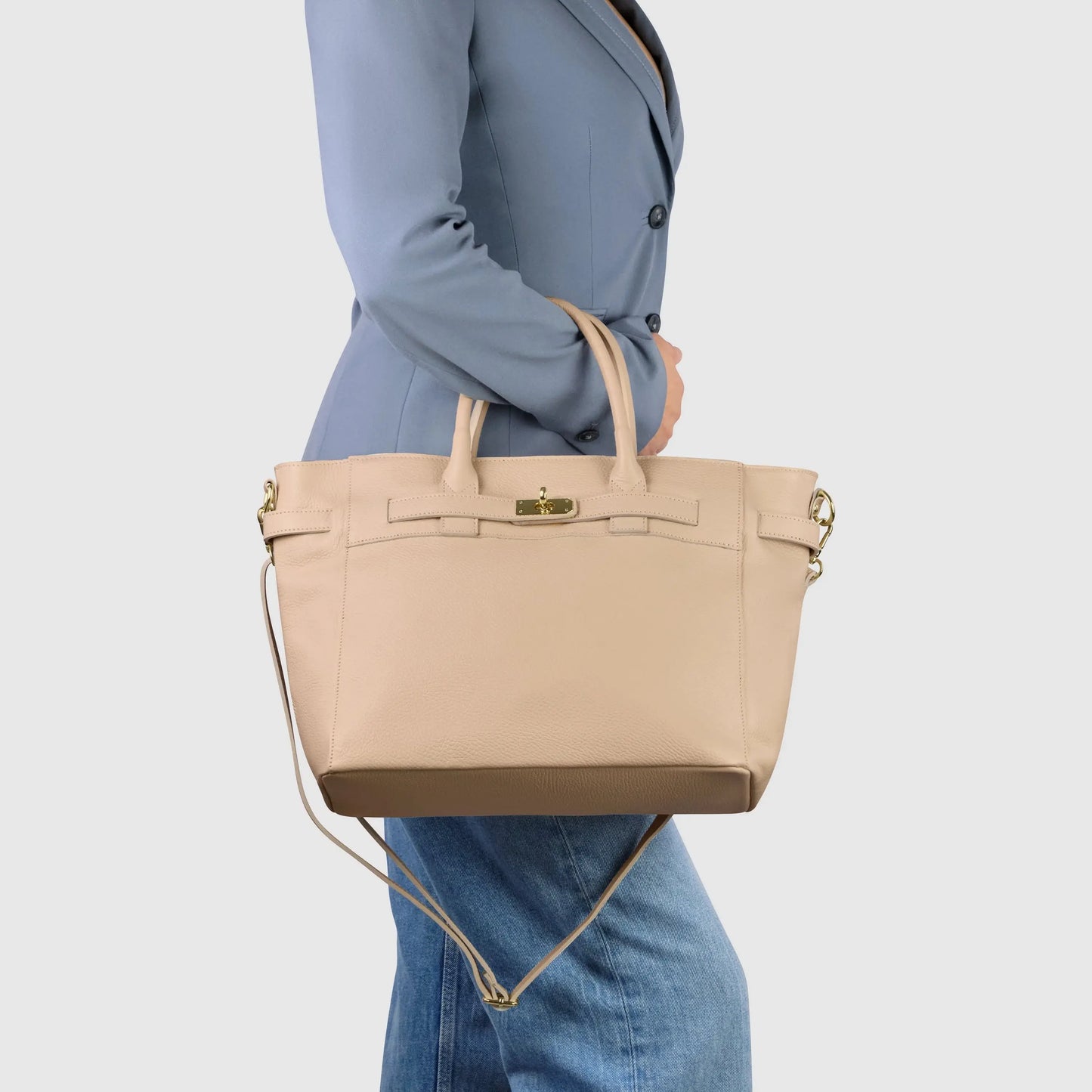 Italian Genuine Calf Leather Top-Handle Bag 233233 - TAKEASY - Flyclothing LLC