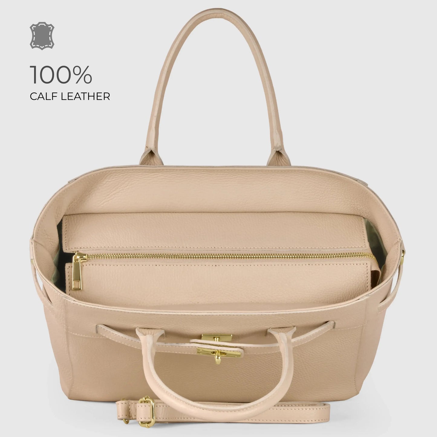 Italian Genuine Calf Leather Top-Handle Bag 233233 - TAKEASY - Flyclothing LLC