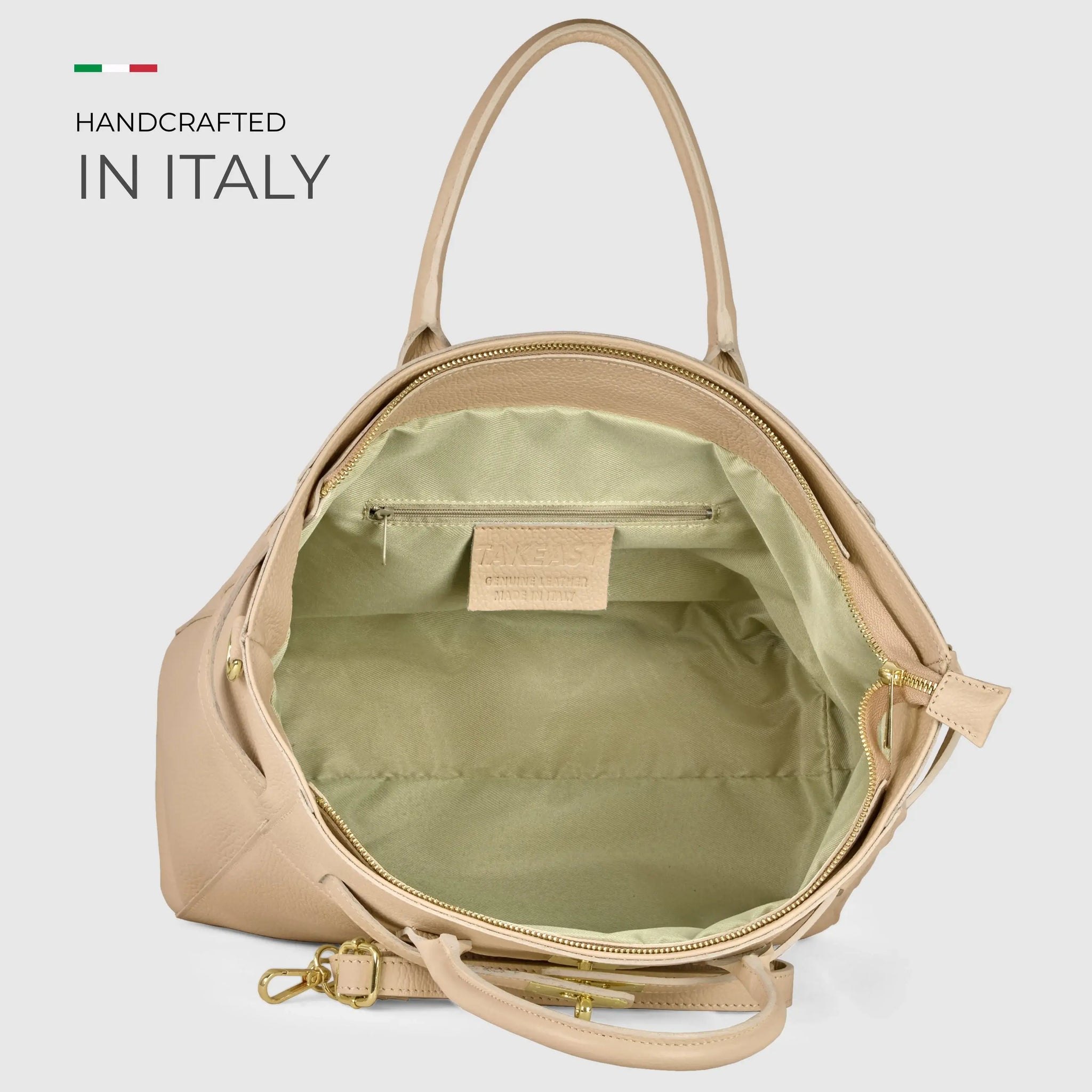 Italian Genuine Calf Leather Top-Handle Bag 233233 - TAKEASY - Flyclothing LLC
