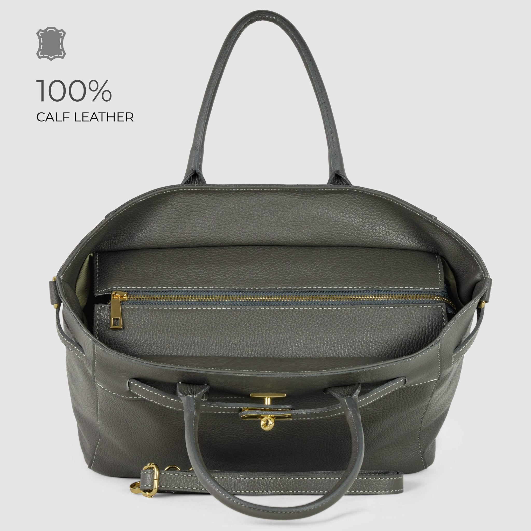 Italian Full-Grain Leather Top-Handle Bag | Cesena - TAKEASY - Flyclothing LLC