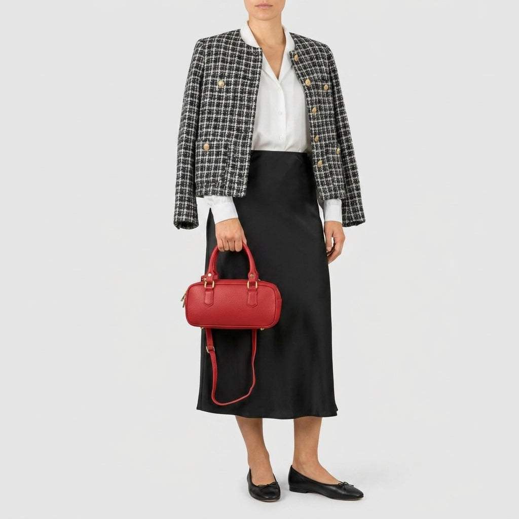 Italian Genuine Calf Leather Top-Handle Bag 252335 - TAKEASY - Flyclothing LLC