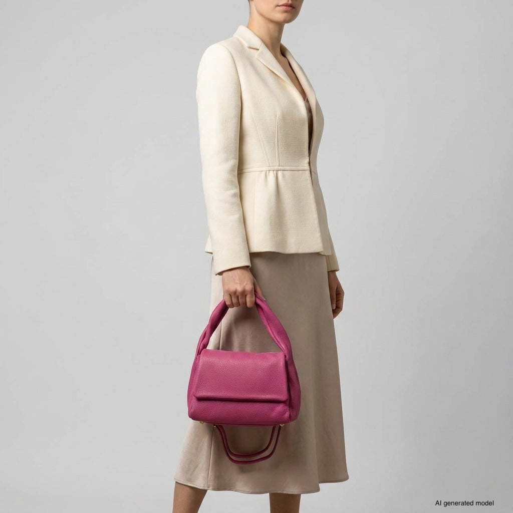 Italian Genuine Calf Leather Top-Handle Bag 262495 - TAKEASY - Flyclothing LLC