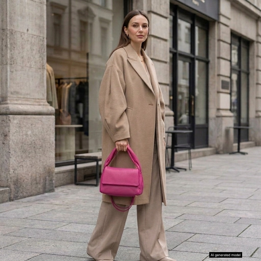 Italian Genuine Calf Leather Top-Handle Bag 262495 - TAKEASY - Flyclothing LLC