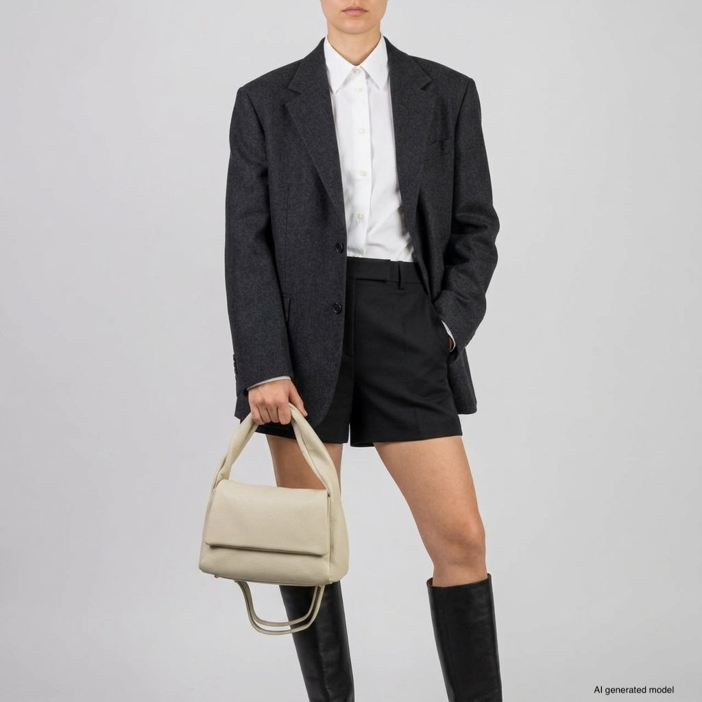 Italian Genuine Calf Leather Top-Handle Bag 262495 - TAKEASY - Flyclothing LLC
