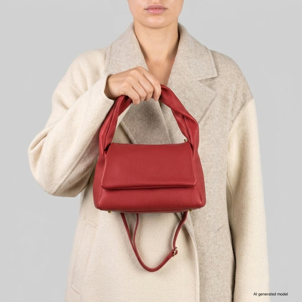 Italian Genuine Calf Leather Top-Handle Bag 262495 - TAKEASY - Flyclothing LLC