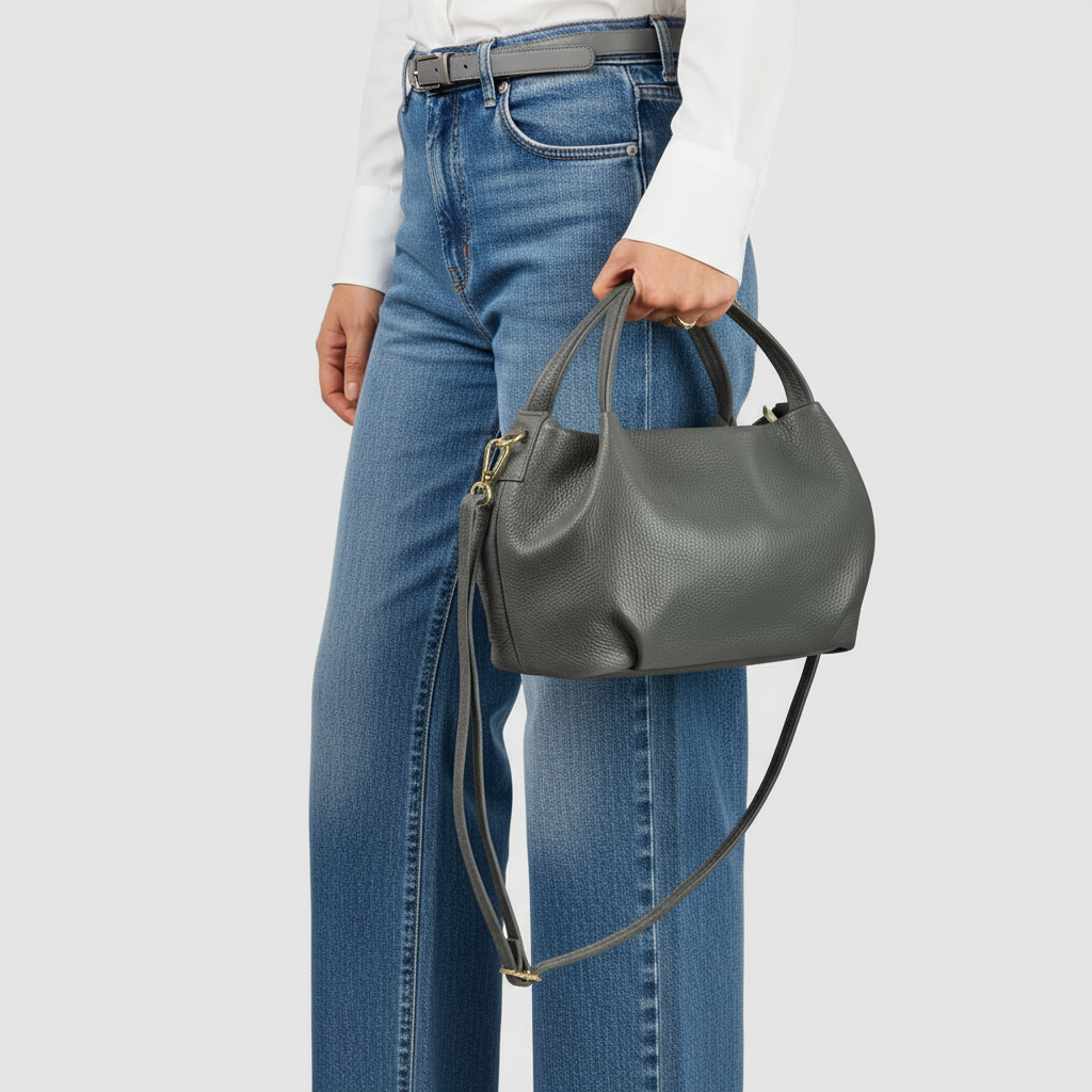 Italian Genuine Calf Leather Top-Handle Bag 322055 - TAKEASY - Flyclothing LLC