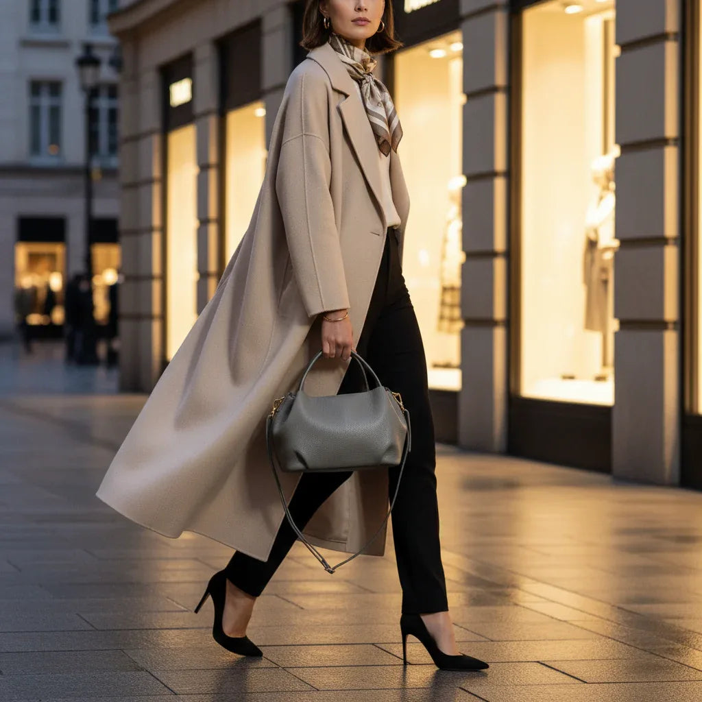 Calf Leather Top-Handle Bag - TAKEASY - Flyclothing LLC