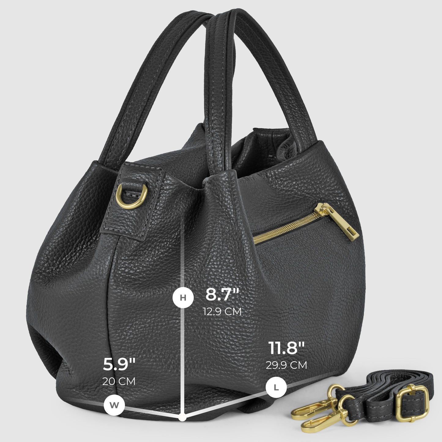 Italian Genuine Calf Leather Top-Handle Bag 322055 - TAKEASY - Flyclothing LLC