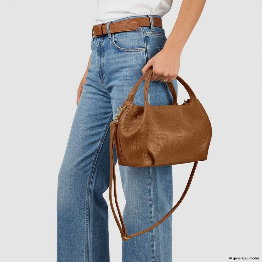 Italian Full-Grain Leather Top-Handle Bag | Lucca - TAKEASY - Flyclothing LLC