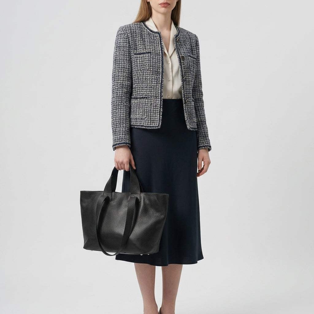 Italian Genuine Calf Leather Tote Bag 122500 - TAKEASY - Flyclothing LLC