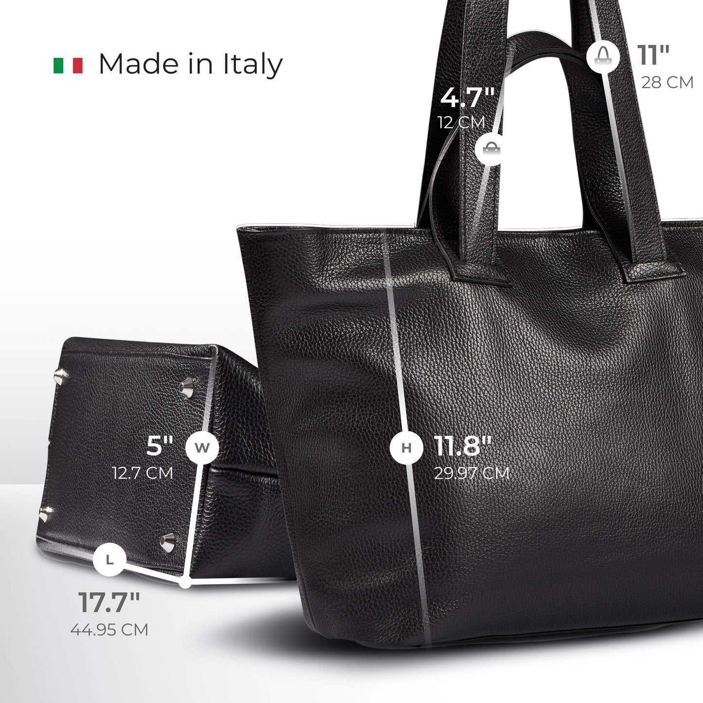 Italian Genuine Calf Leather Tote Bag 122500 - TAKEASY - Flyclothing LLC