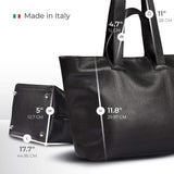 Italian Genuine Calf Leather Tote Bag 122500 - TAKEASY - Flyclothing LLC