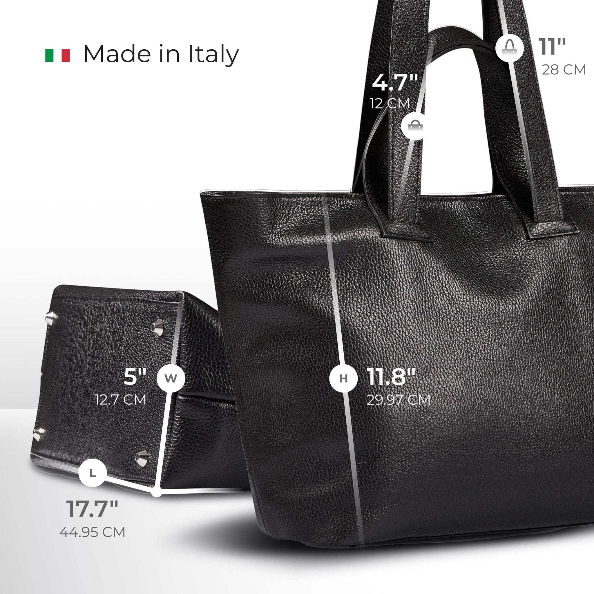 Italian Genuine Calf Leather Tote Bag 122500 - TAKEASY - Flyclothing LLC