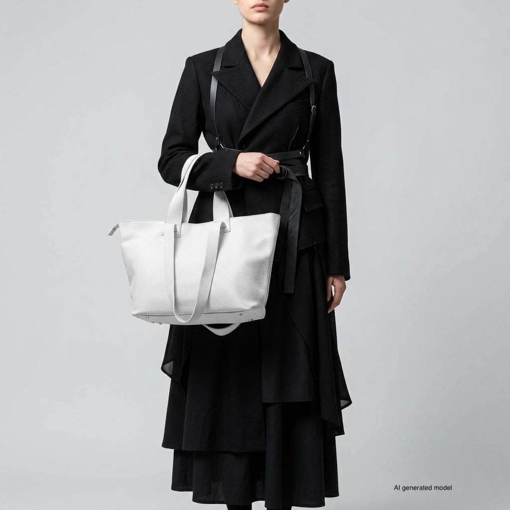 Italian Genuine Calf Leather Tote Bag 122500 - TAKEASY - Flyclothing LLC