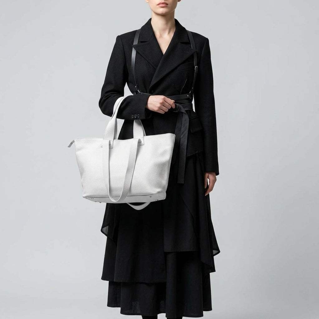 Italian Genuine Calf Leather Tote Bag 122500 - TAKEASY - Flyclothing LLC
