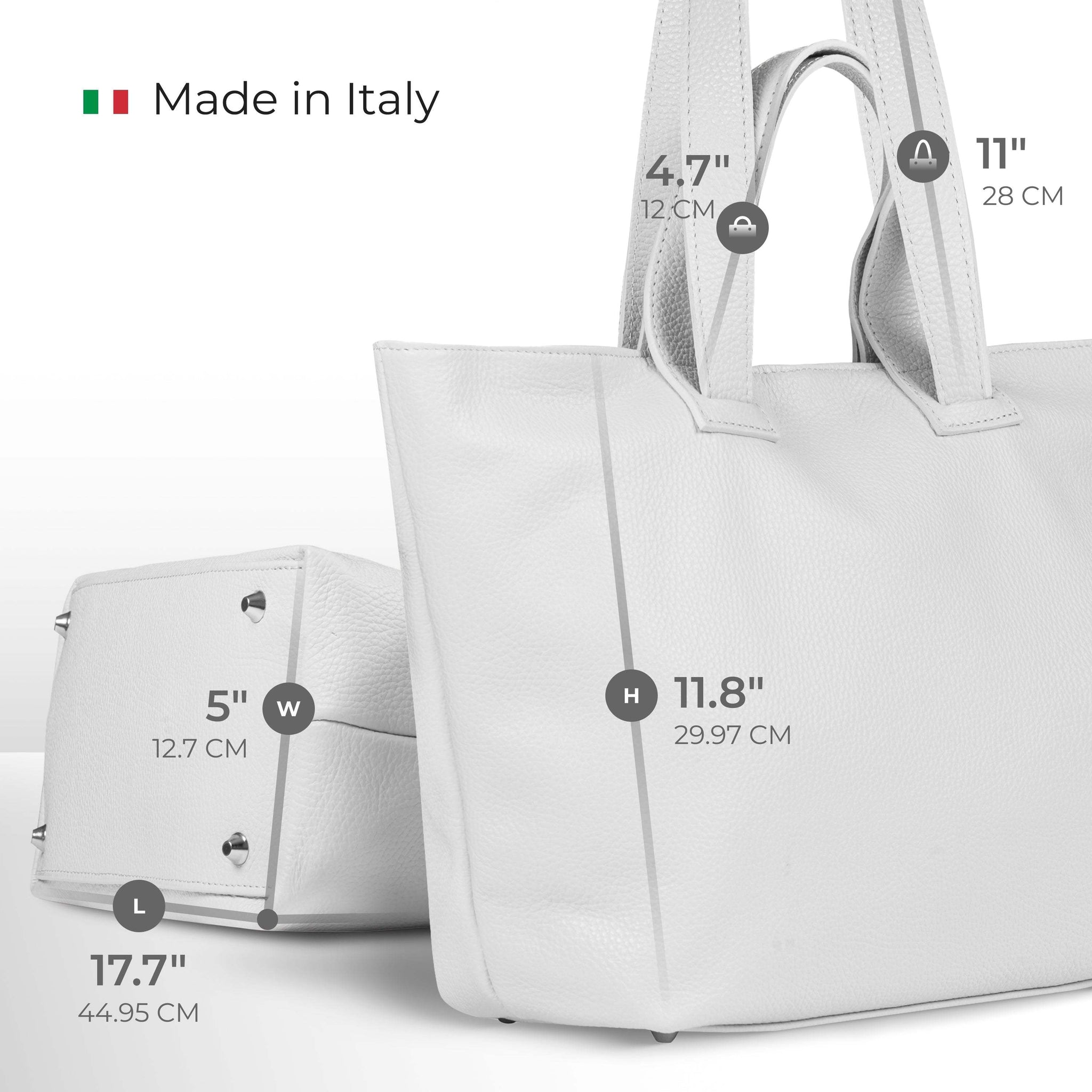 Italian Genuine Calf Leather Tote Bag 122500 - TAKEASY - Flyclothing LLC