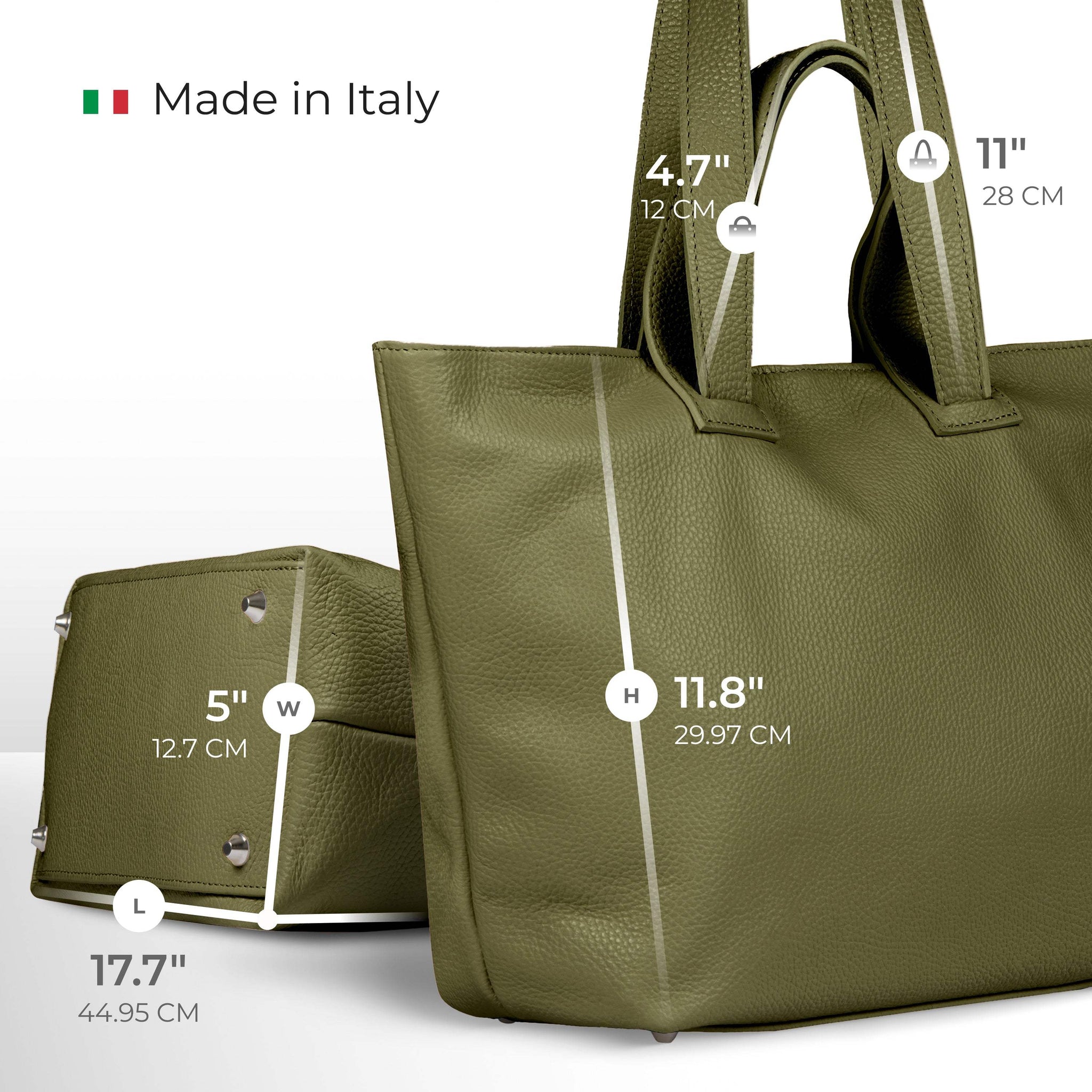 Italian Genuine Calf Leather Tote Bag 122500 - TAKEASY - Flyclothing LLC