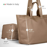 Italian Genuine Calf Leather Tote Bag 122500 - TAKEASY - Flyclothing LLC