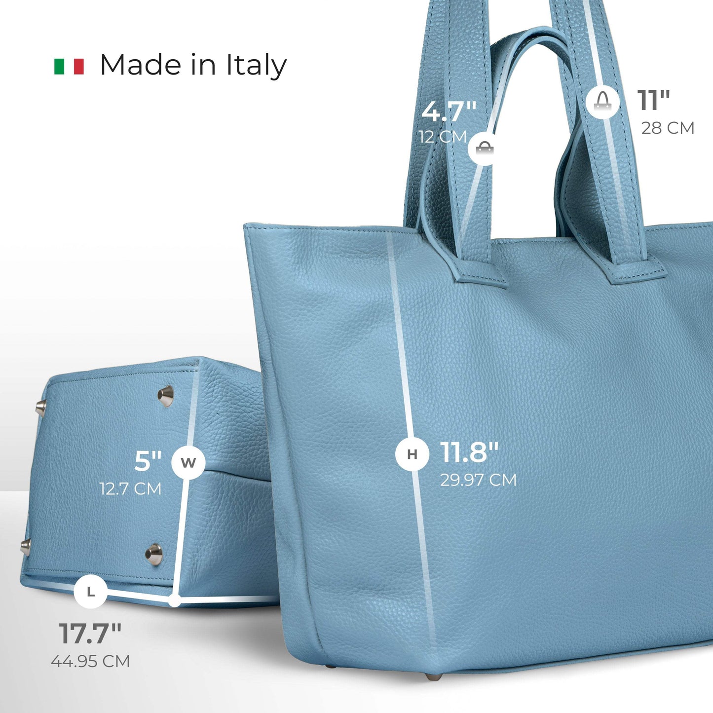 Italian Genuine Calf Leather Tote Bag 122500 - TAKEASY - Flyclothing LLC