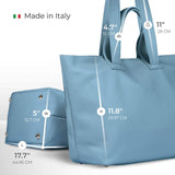 Italian Genuine Calf Leather Tote Bag 122500 - TAKEASY - Flyclothing LLC