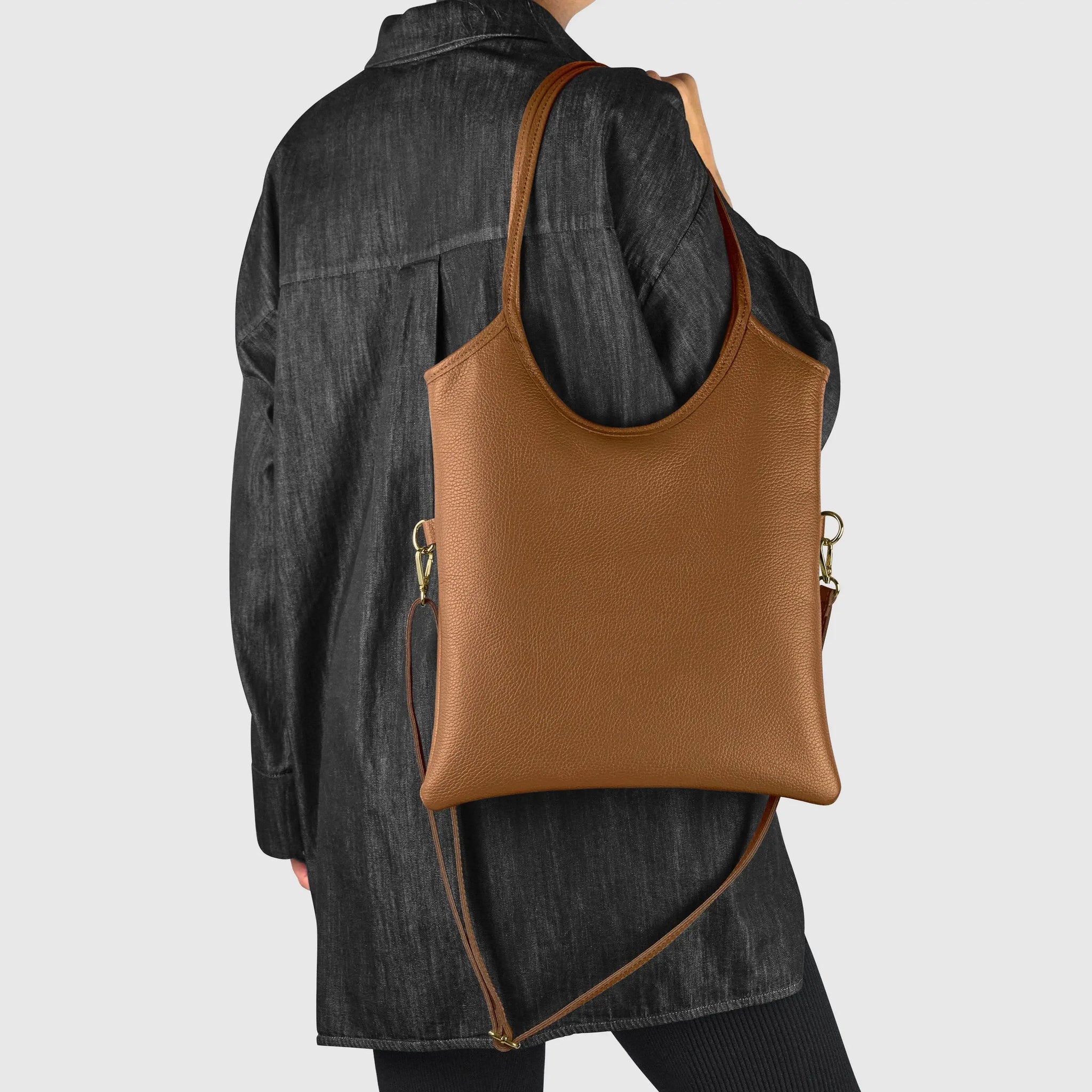 Italian Genuine Calf Leather Tote Bag 191722 - TAKEASY - Flyclothing LLC