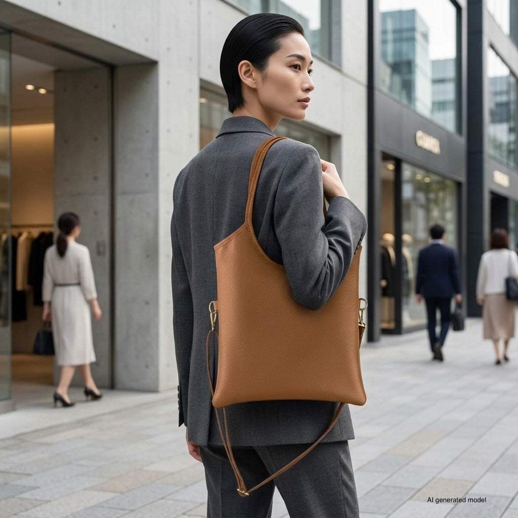 Italian Genuine Calf Leather Tote Bag 191722 - TAKEASY - Flyclothing LLC