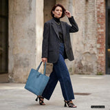 Italian Genuine Calf Leather Tote Bag 201718 - TAKEASY - Flyclothing LLC