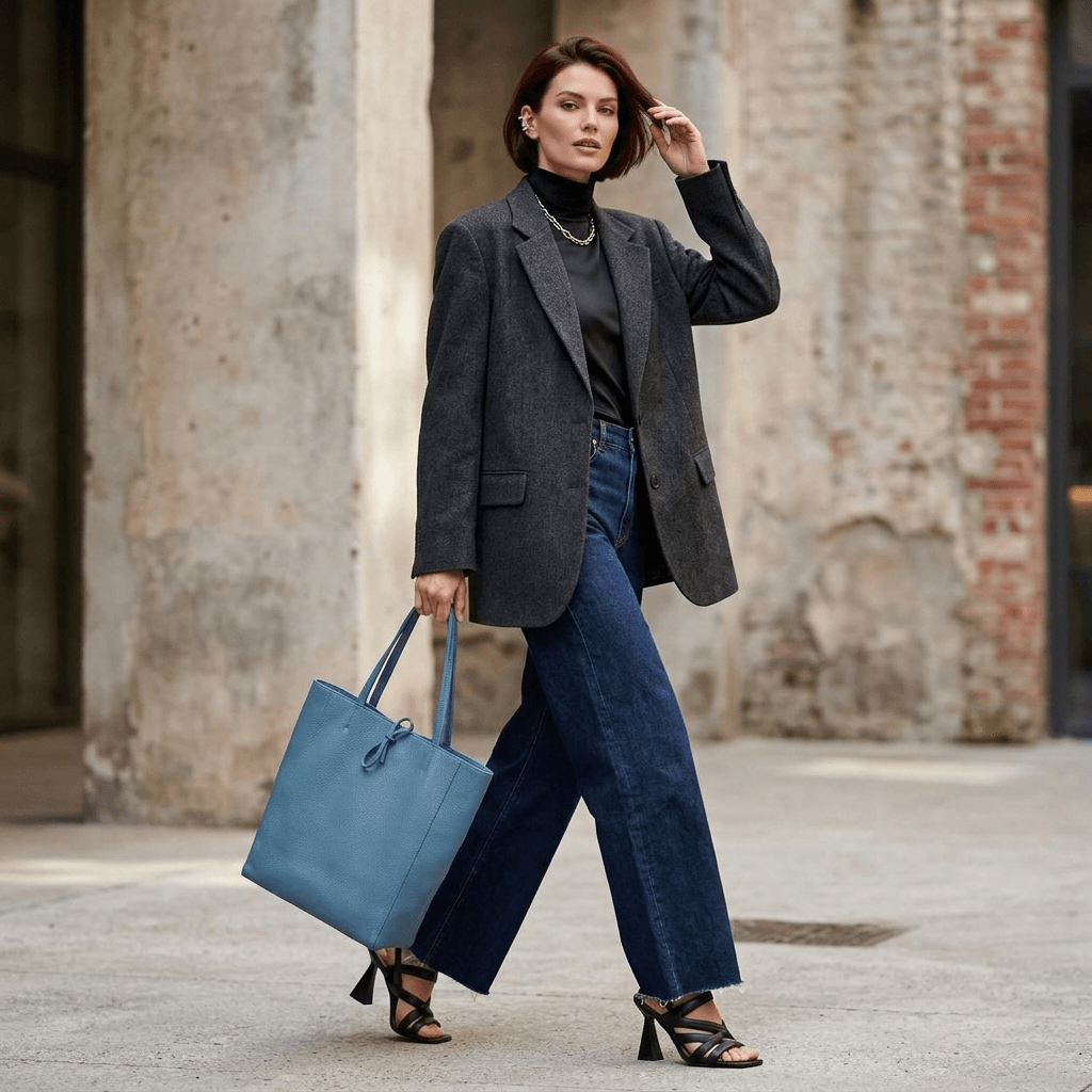 Italian Genuine Calf Leather Tote Bag 201718 - TAKEASY - Flyclothing LLC