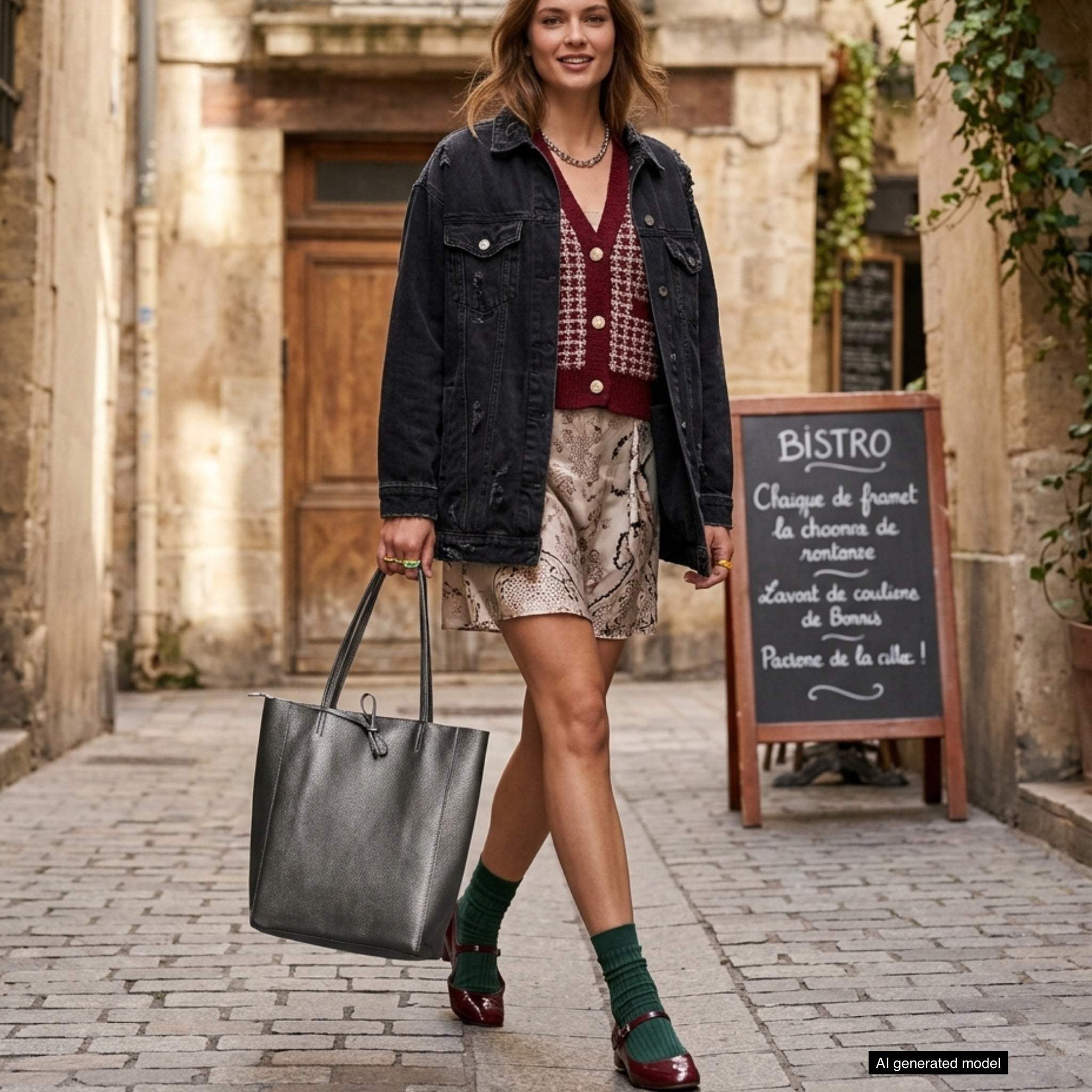 Italian Genuine Calf Leather Tote Bag 201718 - TAKEASY - Flyclothing LLC