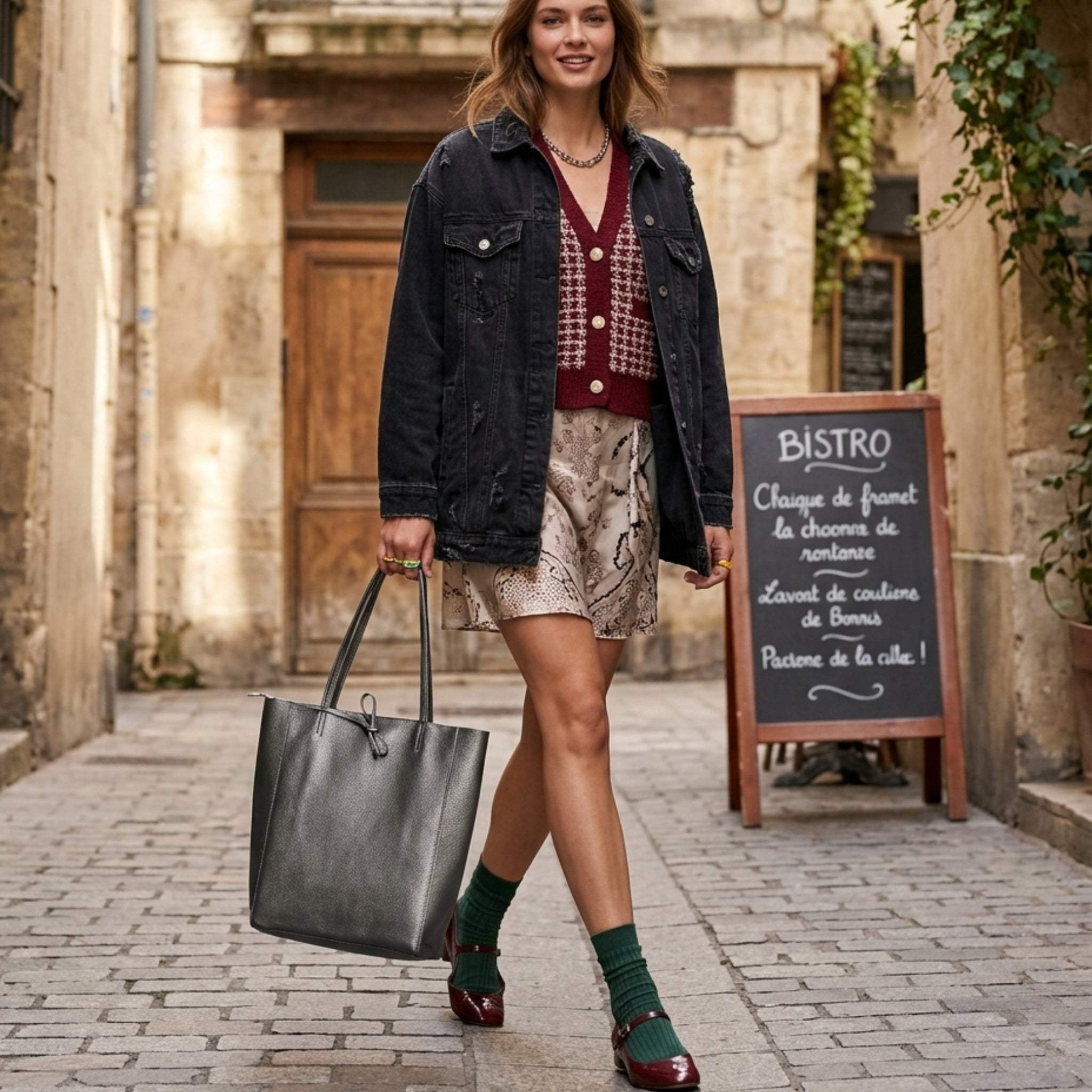 Italian Genuine Calf Leather Tote Bag 201718 - TAKEASY - Flyclothing LLC