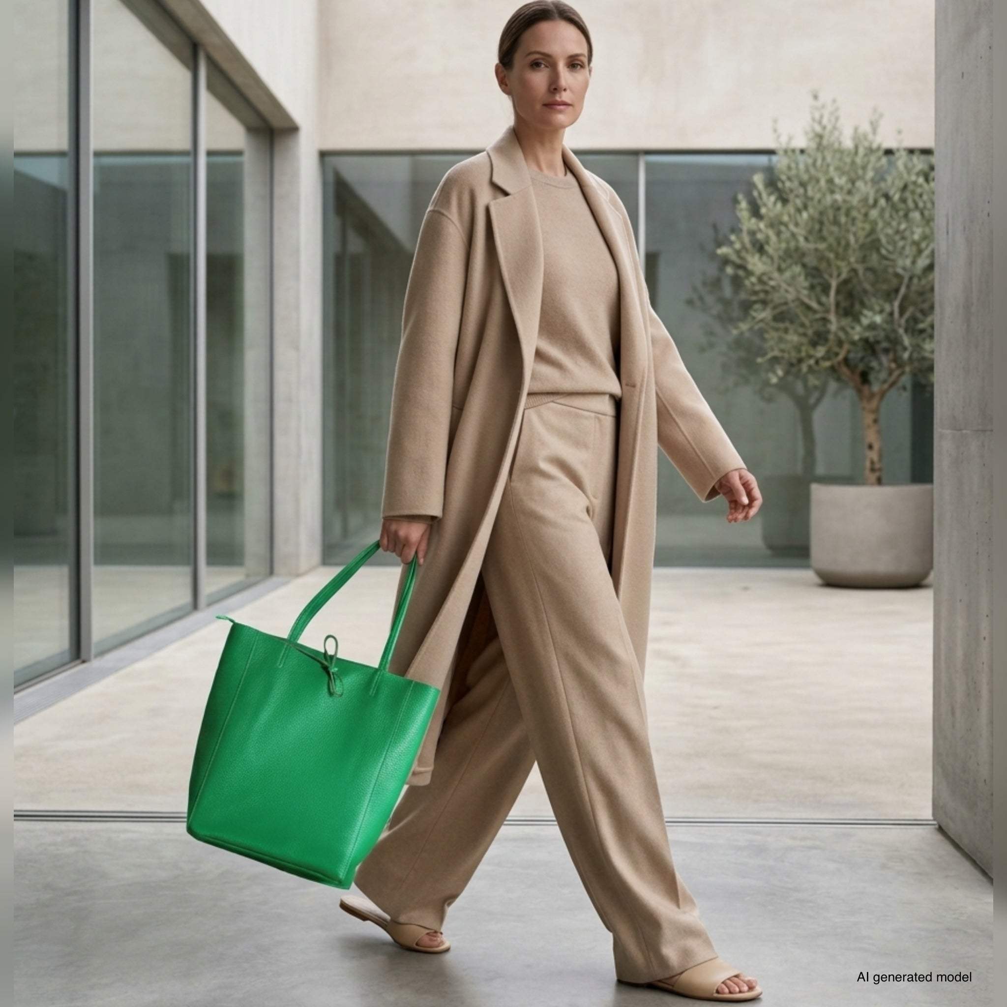 Italian Genuine Calf Leather Tote Bag 201718 - TAKEASY - Flyclothing LLC