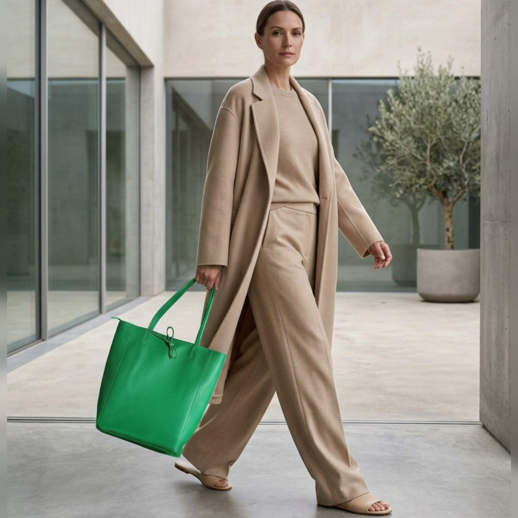 Italian Genuine Calf Leather Tote Bag 201718 - TAKEASY - Flyclothing LLC