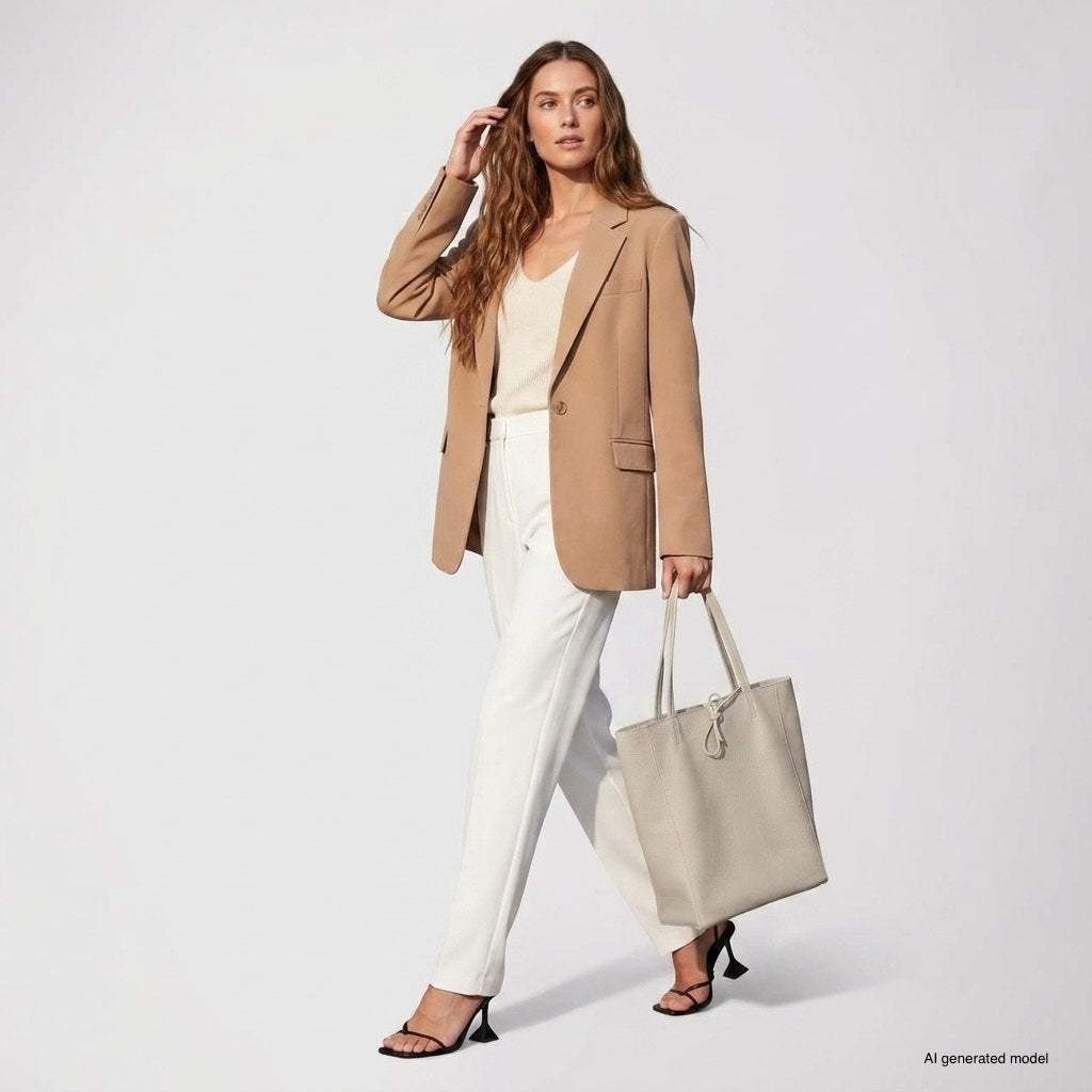 Italian Genuine Calf Leather Tote Bag 201718 - TAKEASY - Flyclothing LLC