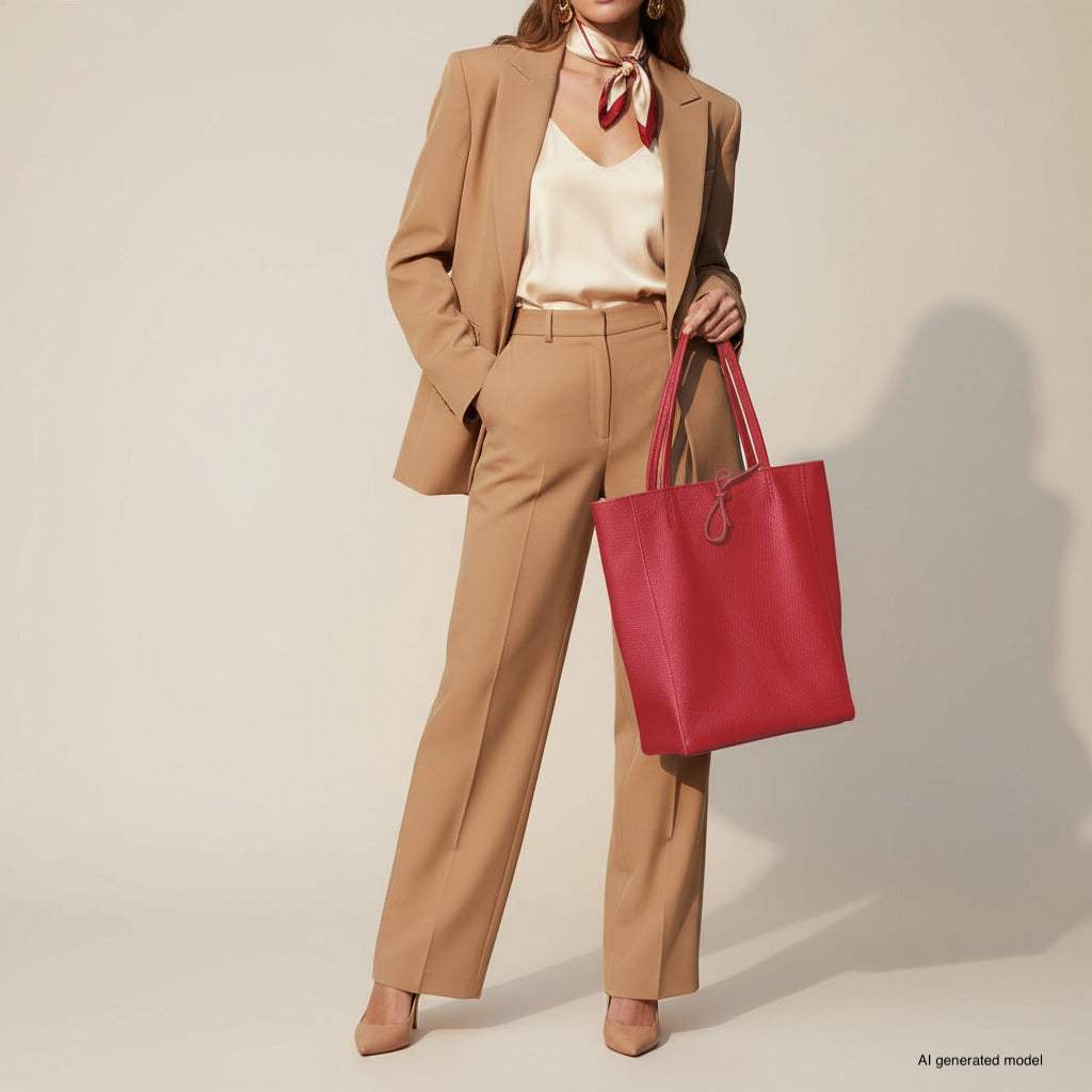 Italian Genuine Calf Leather Tote Bag 201718 - TAKEASY - Flyclothing LLC