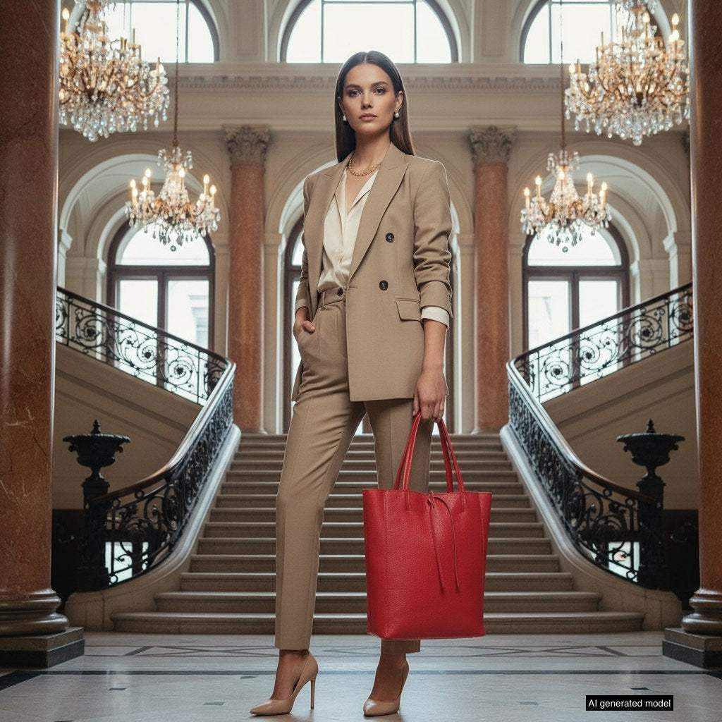 Italian Genuine Calf Leather Tote Bag 201718 - TAKEASY - Flyclothing LLC