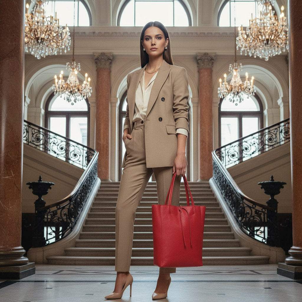 Italian Genuine Calf Leather Tote Bag 201718 - TAKEASY - Flyclothing LLC