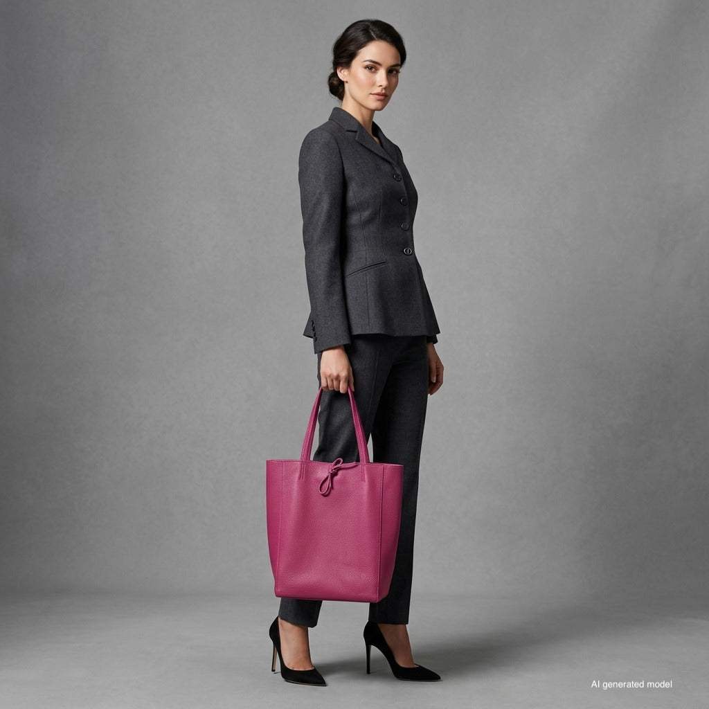 Italian Genuine Calf Leather Tote Bag 201718 - TAKEASY - Flyclothing LLC