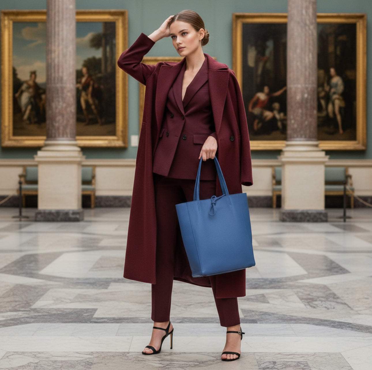 Italian Genuine Calf Leather Tote Bag 201718 - TAKEASY - Flyclothing LLC
