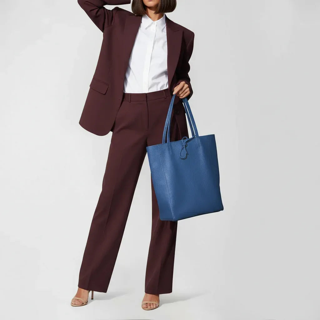 Calf Leather Tote Bag - TAKEASY - Flyclothing LLC