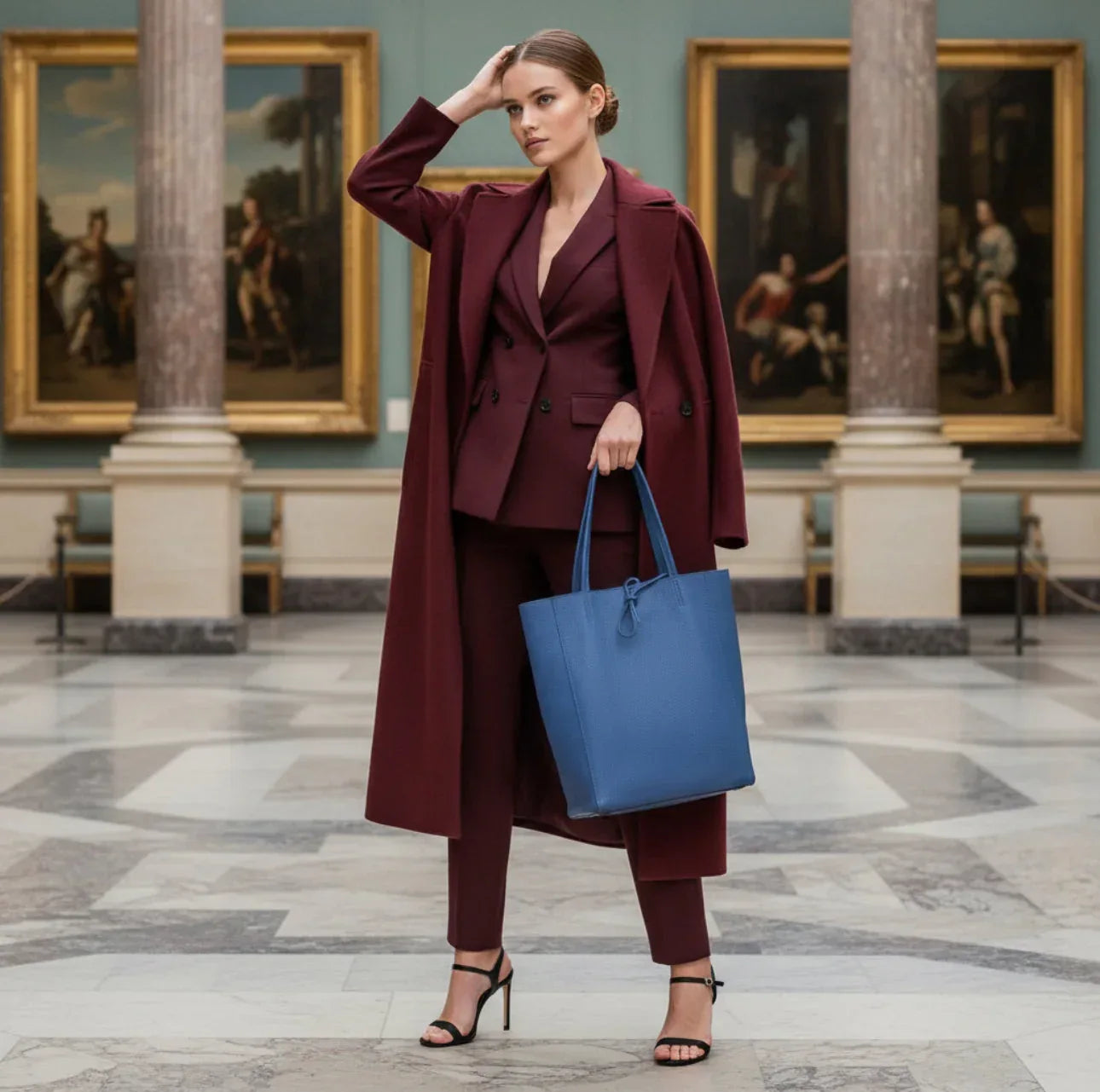 Calf Leather Tote Bag - TAKEASY - Flyclothing LLC