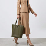 Italian Genuine Calf Leather Tote Bag 201718 - TAKEASY - Flyclothing LLC