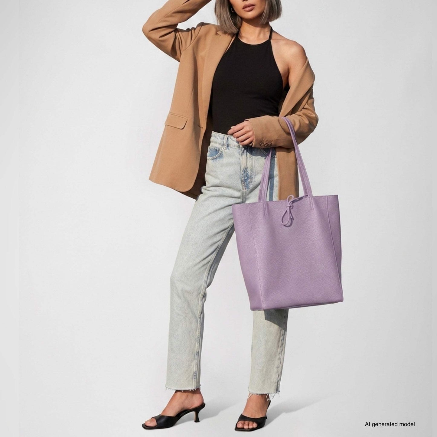 Italian Genuine Calf Leather Tote Bag 201718 - TAKEASY - Flyclothing LLC