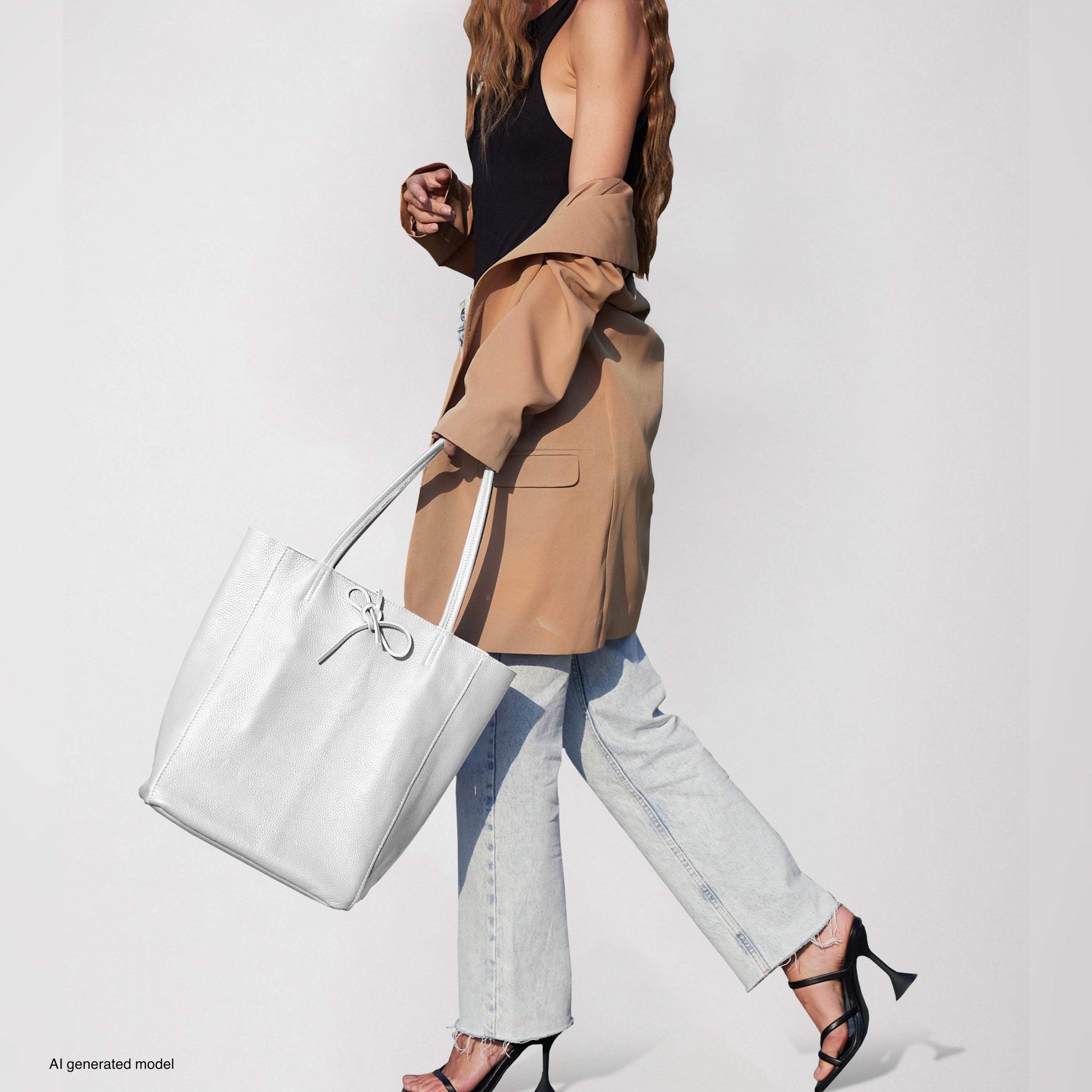 Italian Genuine Calf Leather Tote Bag 201718 - TAKEASY - Flyclothing LLC