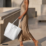 Italian Genuine Calf Leather Tote Bag 201718 - TAKEASY - Flyclothing LLC