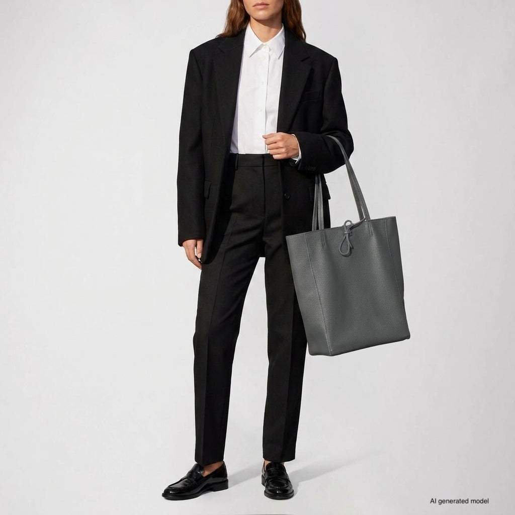 Italian Genuine Calf Leather Tote Bag 201718 - TAKEASY - Flyclothing LLC