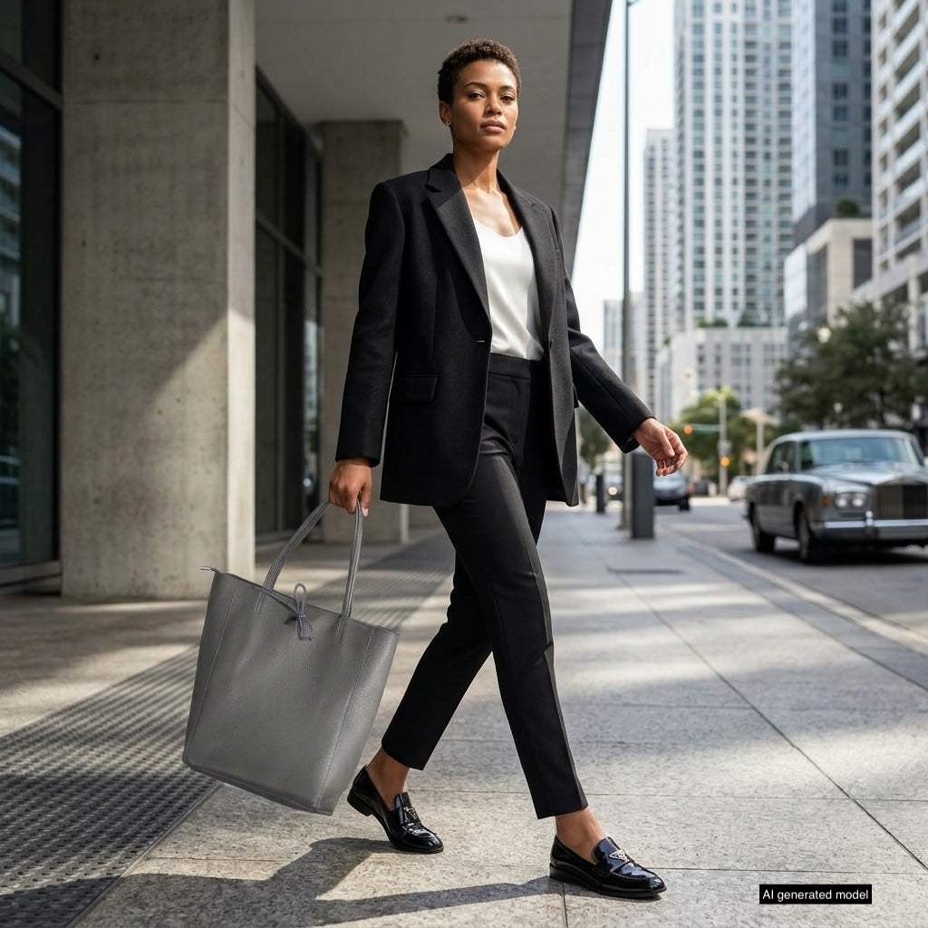 Italian Genuine Calf Leather Tote Bag 201718 - TAKEASY - Flyclothing LLC